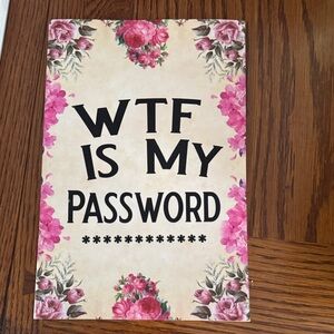 NWT. WTF Is My Password BOOK - Pink & Cream